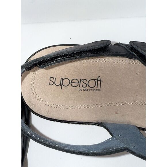 Diane Ferrari Supersoft Sandal Sitara Black Leather Comfort Flat Beaded Strap 8C - Picture 11 of 14